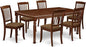 East West Furniture DODA7-MAH-C 7 Piece Modern Dining Table Set Consist of a Rectangle Wooden Table with Butterfly Leaf and 6 Linen Fabric Dining Room Chairs, 42x78 Inch, Mahogany