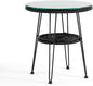 Muse & Lounge Co. Ysar Boho 19-inch Round Coffee Table Outdoor with Tempered Glass Top and Metal Frame, Handcrafted Coastal Furniture for Patio, Poolside, Garden, Yard, Black