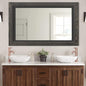 YOSHOOT Rustic Wooden Framed Wall Mirror, 40x30 Inch, Natural Wood and Iron Bathroom Vanity Mirror for Farmhouse Decor, Vertical or Horizontal Hanging