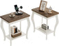 ChooChoo End Tables Living Room, Side Tables Living Room with Curved Legs and Storage Shelf, Small End Tables for Small Spaces, Soft White