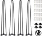 TEN49 Heavy Duty Hairpin Table Legs - 34 Inch Industrial Black Furniture Legs - 1/2" Extra Thickness 3 Solid Rods Metal Table Legs - Fit for Mid-Century Modern Console Desk, Entryway Table Legs