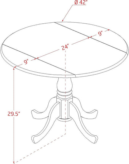 East West Furniture DLMZ3-AB6-50 3 Piece Dining Table Set Contains a Round Dining Room Table with Dropleaf and 2 Dark Gotham Grey Linen Fabric Upholstered Chairs, 42x42 Inch, Wirebrushed Black