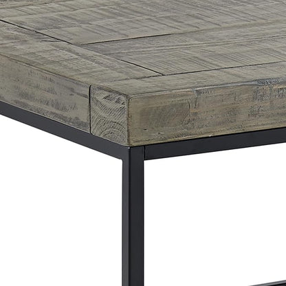 Alaterre Furniture Coffee Table - Industrial Modern Table with Wood Top and Metal Base - Furniture for Living Room, Apartment, or Dorm Room (Gray)