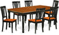 East West Furniture DOAV7-BCH-W 7 Piece Dining Table Set Consist of a Rectangle Dining Room Table with Butterfly Leaf and 6 Wood Seat Chairs, 42x78 Inch, Black & Cherry