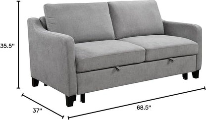ERYE Modern 3-in-1 Sofa Loveseat Convertible Sleeper Sofabed, Queen Size Upholstered Love Seat Sofa Soft Cushion Daybed with Pull Out Sleeper Couch Bed for Living Room Home Apartment RV