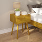 Bme Alden Wood Nightstand, Solid Wood End Table, Mid Century Modern Nightstand, Side Table with 1 Drawer, Compact for Bedroom, Living Room & Study Room, Easy Assembly, Golden Natural