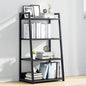 IOTXY 4 Tier Open Bookshelf - Steel and Wood Display Stand, 50CM Width Floor-Standing Bookcase, Black