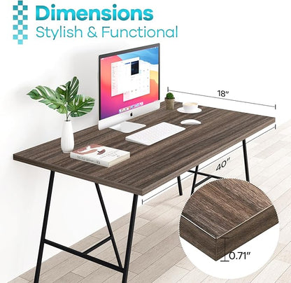 Kaboon Universal Tabletop 40"x18", Solid One-Piece Melamine Table Top, Double L-Desk Floating Desk DIY, Home and Office,Eucalyptus