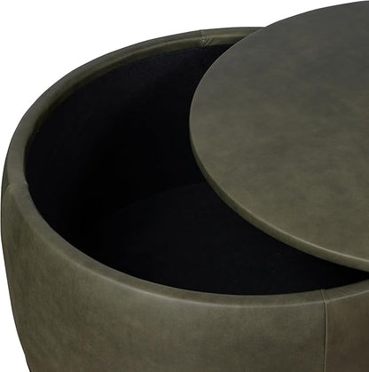 POLY & BARK Herve Storage Ottoman in Olivine Green