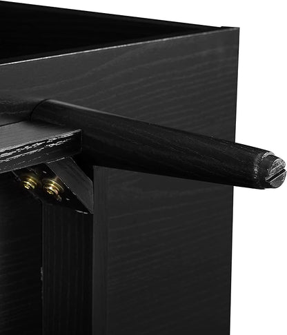 Crosley Furniture Liam Medium Vinyl Record Storage TV Stand and Entertainment Center, Media Console, Black