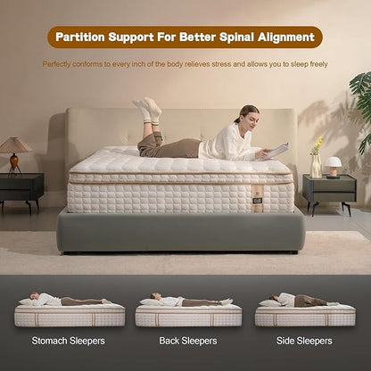Queen Mattress,12 Inch Queen Size Mattresses in a Box,Memory Foam Hybrid Mattress ,with Individual Pocket Spring for Motion Isolation & Silent Sleep&Lumbar Support & Pressure Relief,Medium Firm