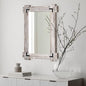 MeMoreCool Farmhouse Rustic Wood Framed Bathroom Mirror, Decorative Wall Mounted Rectangular Mirror for Bedroom, Living Room, or Bathroom, 24x36 Inch, White