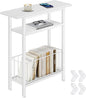 Vagusicc Narrow Side Table, Skinny Side Table for Couch, 3-Tier Small End Table for Small Spaces, Bed Side Tables with Storage, 25.2" Tall Slim Nightstand Bedside table for Living Room, Bedroom, White