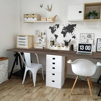 Kaboon Universal Tabletop 59.1"x23.62", Solid One-Piece Melamine Table Top, Double Desk L-Desk DIY, Home and Office Countertop,Eucalyptus
