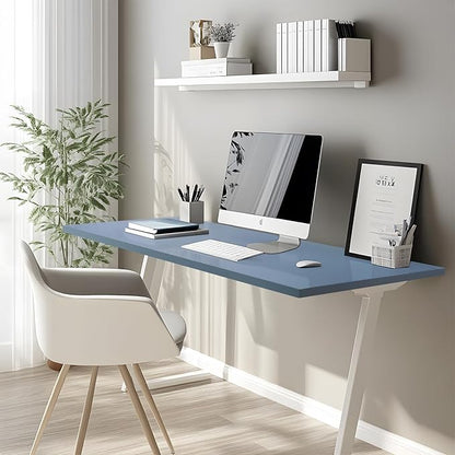 Kaboon 55x27.5 in Tabletop, Wood Desktop One Piece Standing Desk Top Only, Reversible Melamine Countertop for Home and Office,Grayish Blue