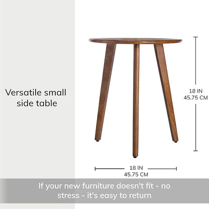 MH London Side Table - Wandsworth Wooden End Table - Exclusively Designed Hand Crafted Large Tables - Contemporary Triangle End Table for Living Room, Bedroom Bedside Tables and Office, Walnut