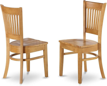 East West Furniture NDVA5-OAK-W 5 Piece Dining Room Furniture Set Includes a Rectangle Dining Table with Dropleaf and 4 Wood Seat Chairs, 30x48 Inch, Oak