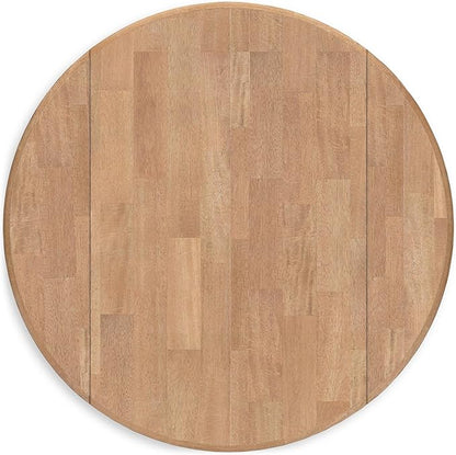 Signature Design by Ashley Gesthaven Modern Dining Drop Leaf Table with 4 Legs, Light Brown & Blue