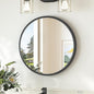 TokeShimi 18 in Round Framed Black Mirror for Bathroom, Shatterproof Circle Bathroom Vanity Mirror, 18x18 Round Wall Mirrored Farmhouse Metal for Living Room, Entryway, Bedroom, Restroom, Vanity