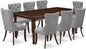 East West Furniture DODA9-MAH-27 9 Piece Dining Set Includes a Rectangle Kitchen Table with Butterfly Leaf and 8 Polyester Fabric Upholstered Chairs, 42x78 Inch, Mahogany