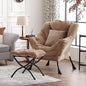 Lazy Chair with Ottoman, Reading Chair with a Pillow, Leisure Sofa Armchair with Ottoman, Large Accent Lounge Chair for Bedroom, Living Room, Dorm Room, Velvet Khaki