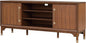 Furniture of America Forma Mid-Century Modern 70-inch TV Stand with Storage Cabinet and 3 Cable Holes, Entertainment Center Console for Living Room, Bedroom, Guest Room, Walnut