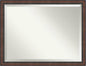 Amanti Art Brown Bathroom Mirror for Over Sink, 34x44 Caleb Brown Rectangle Vanity Mirror, X-Large Rustic Farmhouse Frame, Hangs Horizonally and Vertically, Bathroom Wall Decor, Beveled Edge