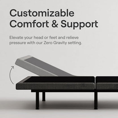 Nectar Premier Full Adjustable Base & 13” Mattress (New Version) - Head & Foot Incline - Medium Firm Memory Foam - Cooling Upgrade - 3 Massage Settings - 365-Night Mattress Trial & Forever Warranty