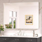 Keonjinn 48 x 36 Brushed Nickel Bathroom Vanity Mirror, Large Rounded Rectangle Bathroom Mirrors for over Sink, Metal Framed Silver Mirror for Wall, Shatterproof HD Tempered Glass(Horizontal/Vertical)