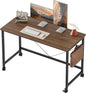 Computer Desk, Gaming Desk for Small Spaces, Modern Simple Style Table for Home Office, Study Student Writing Table (Caster, Walnut, 40 inch)