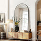 Arched Bathroom Mirror, 30"x50" Black Arched Mirror for Bathroom, Wall Mounted Mirror, Gold Vanity Wall Mirror Metal Frame for Bedroom, Entryway, Living Room, Vertically Hanging