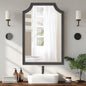 WallBeyond Scalloped Wood Mirror for Small Bathroom Vanity 20x30 Inch Rectangle Wall Mirror Decor for Hallway Bedroom Living Room Home (Black)
