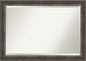 Amanti Art Brown Wall Mirror 29x41 Alta Rustic Char Rectangle Bathroom Mirror for Wall Decor Living Room, Large Rustic Farmhouse Frame, Hangs Horizonally and Vertically, Bathroom Decor, Beveled Edge