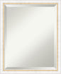 Amanti Art White Bathroom Mirror for Over Sink, 22x18 Morgan White Gold Rectangle Vanity Mirror, Small Modern Contemporary Wood Frame, Hangs Horizonally and Vertically, Bathroom Wall Decor, Beveled