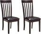 Signature Design by Ashley Hammis Rake Back Dining Room Chair, Set of 2, Dark Brown