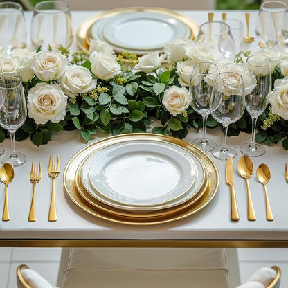 KINGSTONE Silverware Set for 8, 40-Piece Forged 18/10 Stainless Steel Flatware Set, Mirror Finish Cutlery Set Dishwasher Safe for Home, Restaurant, Wedding, Party,Gold