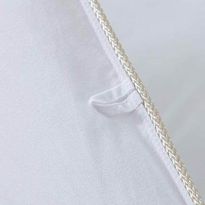 Luxurious All-Season Goose Down Feather Fiber Comforter King Size Duvet Insert, Premium White Solid Plain Design, Premium Baffle Box, 100% Egyptian Cotton, 80 oz Fill Weight