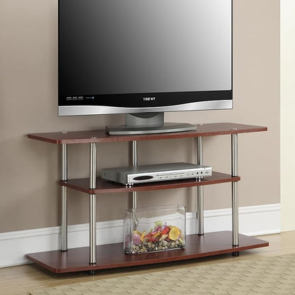 Convenience Concepts Designs2Go No Tools 3-Tier Wide Stand 42" Entertainment Center 46 Inches, Modern TV Mount with Shelves for Living Room, Espresso