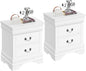 Yaheetech Fully-Assembled Nightstands Set of 2, 2-Drawer Nightstands Large Classic Bedside Tables with Storage, Wooden Painted Storage Cabinet for Bedroom, 21.5" L×16" W×24.5" H, White