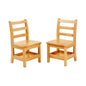 ECR4Kids Three Rung Ladderback Chair with Storage, 12in Seat Height, Classroom Seating, Honey, 2-Pack