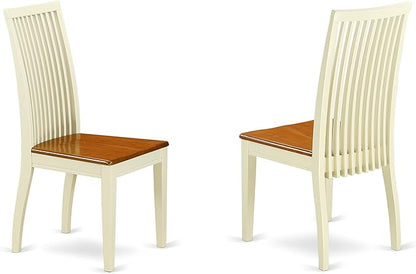 East West Furniture QUIP5-BMK-W 5 Piece Dinette Set for 4 Includes a Rectangle Dining Room Table with Butterfly Leaf and 4 Kitchen Dining Chairs, 40x78 Inch, Buttermilk & Cherry