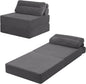 MeMoreCool Instant guest-ready comfort - Convertible sofa chair for small spaces & dorms, folds into a floor futon with pillow,removable machine-washable cover, no assembly,space-saving for overnights