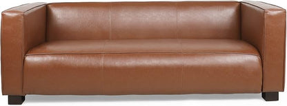 Merax Mid Century Modern 3 Seater Sofa with Birch Wood Legs, 80" Wide Smooth Upholstered Couch for Living Room, Apartment, Light Brown