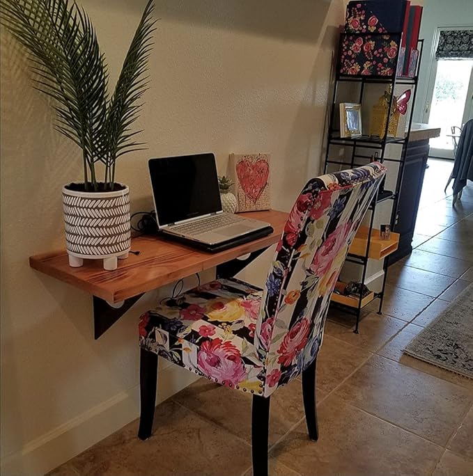 Industrial Rustic Wall-Mounted Table, Dining Table Desk, Pine Wood Wall-Mounted Bar Tables (31“X14”)
