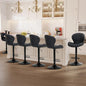 COLAMY Bar Stools Set of 6, Modern Swivel Bar Chairs, Adjustable Faux Leather Upholstered Barstools Counter Height with High Backrest for Bar, Kitchen Island, Dining Room, Black