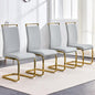 Modern Dining Chairs Set of 4,High Back Kitchen Chairs,Faux Leather Side Chair with Gold Plated Metal Legs,Easy to Clean Upholstered Dining Chairs,Ideal for Living Room(Gold Leg)