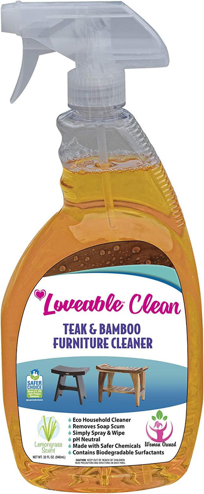 EcoDecors Teak Cleaner Protective Teak Wood Restorer Eco Household Wood Furniture Cleaner Spray bottle For Hardwood & Bamboo Furniture – Certified EPA Safer Choice - 32 oz