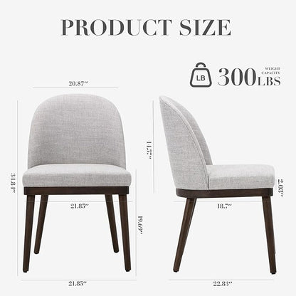 COLAMY Upholstered Dining Chairs Set of 4, Wooden Kitchen Chairs with Open Back, Modern Dining Room Chairs with Wood Frame, Dinner Side Chairs for Dining Room Kitchen Restaurant, Dark Grey