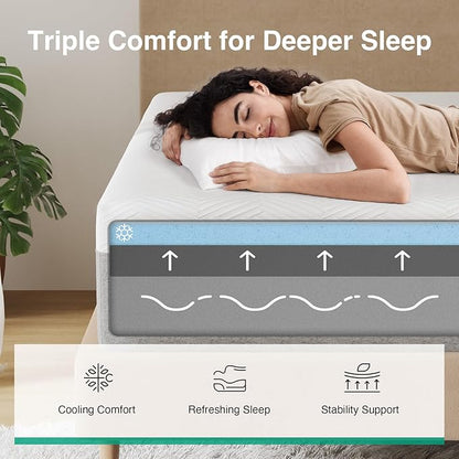 Novilla California King Mattress, 12 Inch Gel Memory Foam Cal King Mattress for Cool Night & Pressure Relief, Medium Plush Feel with Motion Isolating, Bliss