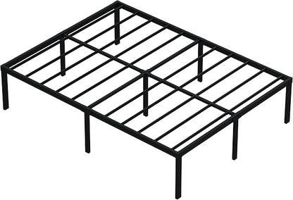18 Inch California King Bed Frames No Box Spring Need, Platform Cal King Bed Frame with High Storage, Eassy Assembly 3,500 Lbs Heavy Duty Bedframes, Black
